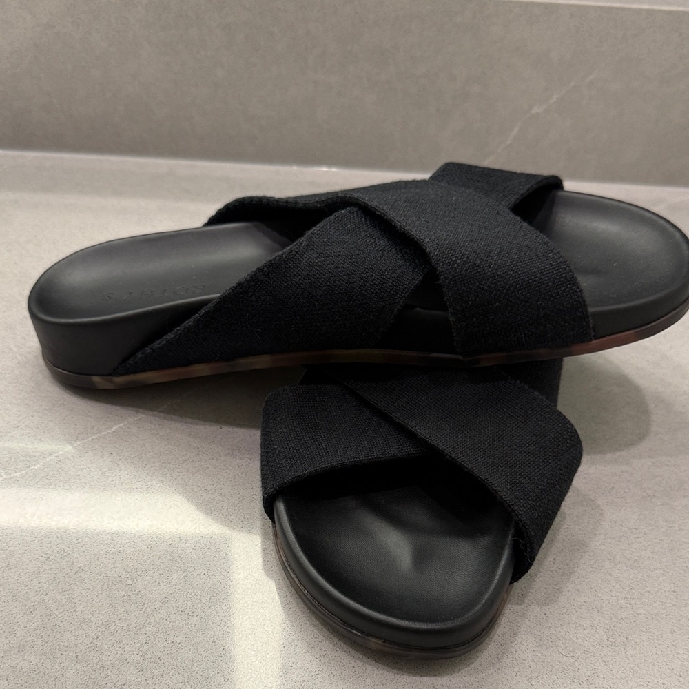 Rothy's Black Crisscross Slide Sandals